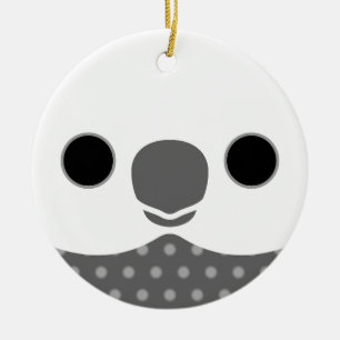 The face of a white-faced Pearl male cockatiel Ceramic Ornament