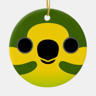 The face of a Yellow-eared parrot Ceramic Ornament