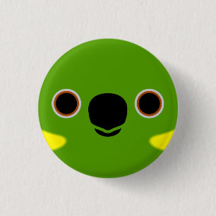 The face of a Yellow-naped amazon Button