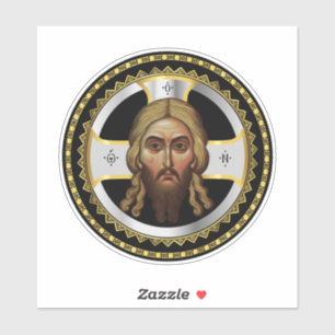 The Face Of Christ Orthodox Black Icon Sticker