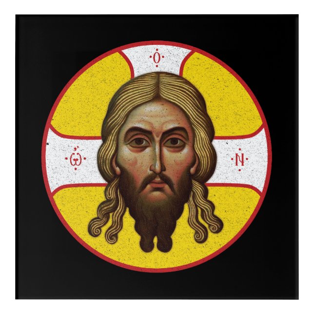 The Face Of Christ Orthodox Icon Acrylic Print (Front)