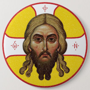The Face Of Christ Orthodox Icon Button