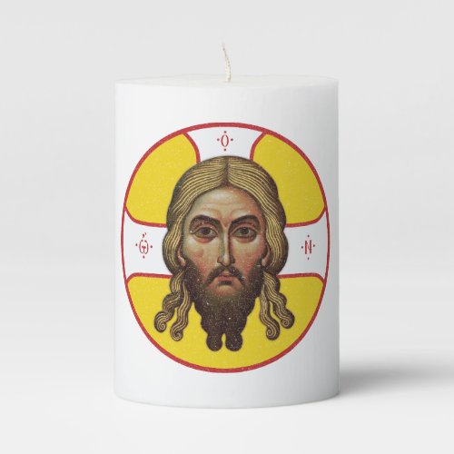 The Face Of Christ Orthodox Icon Pillar Candle