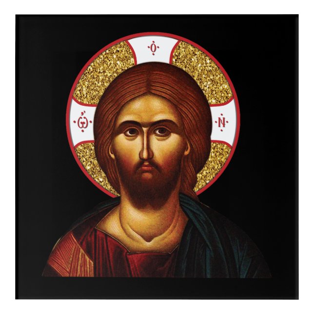 The Face Of Holy Christ Icon Acrylic Print (Front)