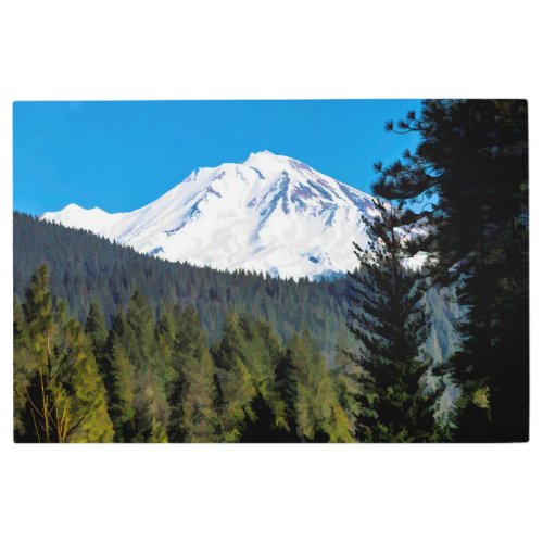 THE FACE OF MOUNT SHASTA METAL PRINT