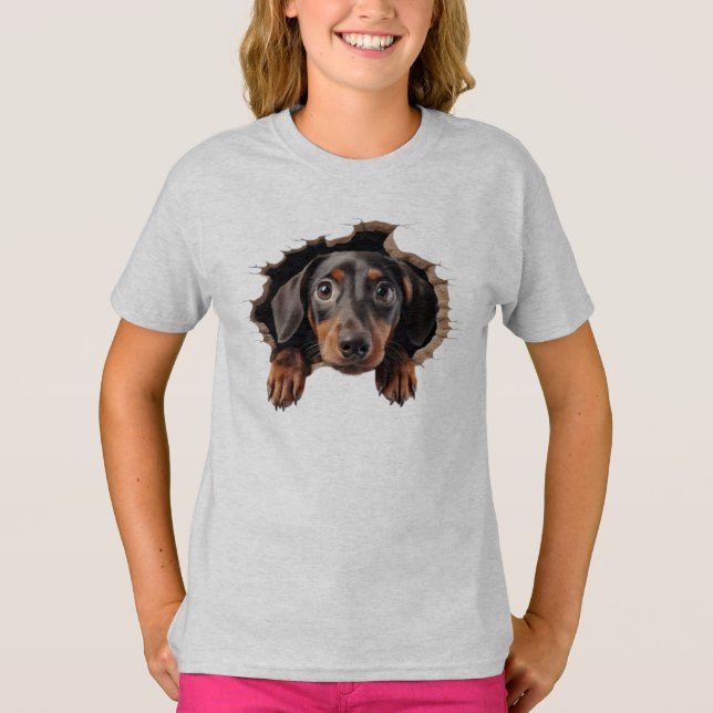 the face of the loving and fluffy puppy T-Shirt (Front)