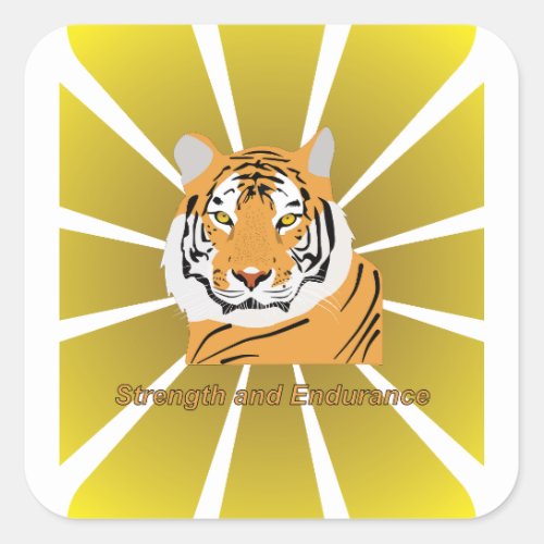 The face of the tiger square sticker
