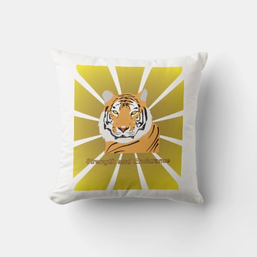 The face of the tiger throw pillow