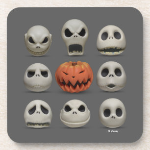 The Faces of Jack Skellington the Pumpkin King Beverage Coaster