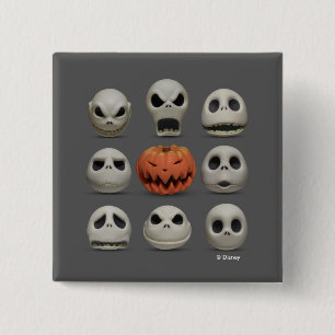 The Faces of Jack Skellington the Pumpkin King Button