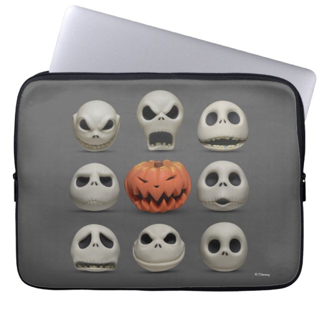 The Faces of Jack Skellington the Pumpkin King Laptop Sleeve (Front)