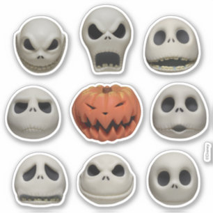 The Faces of Jack Skellington the Pumpkin King Sticker