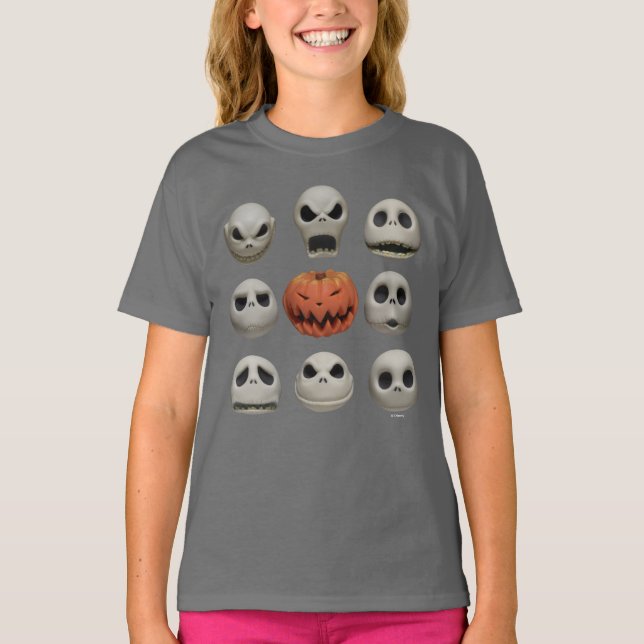 The Faces of Jack Skellington the Pumpkin King T-Shirt (Front)