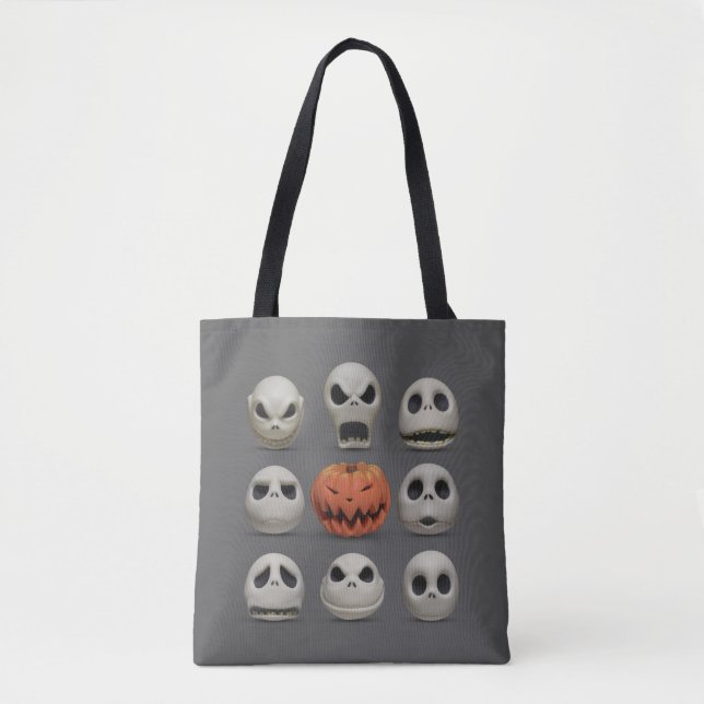 The Faces of Jack Skellington the Pumpkin King Tote Bag (Front)