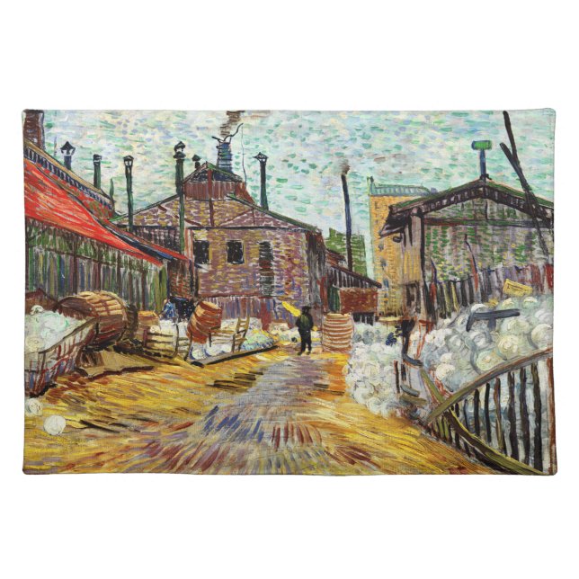 The Factory (1887) by Vincent Van Gogh Cloth Placemat (Front)