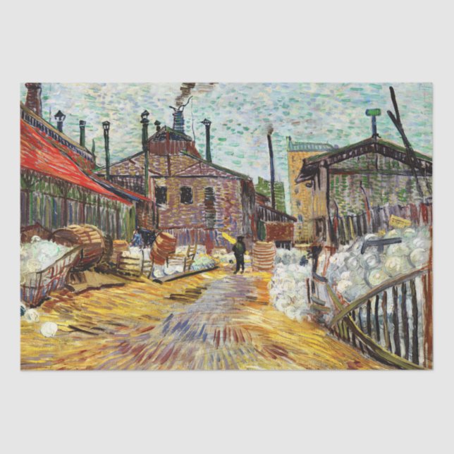 The Factory (1887) by Vincent Van Gogh  Tissue Pap Tissue Paper (Front)