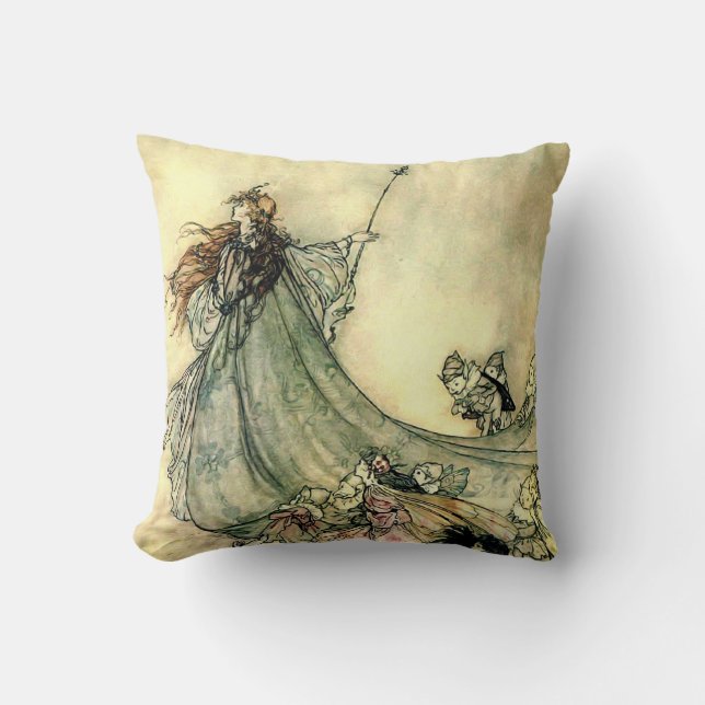 The Faery Queen Throw Pillow 16" x 16" (Front)