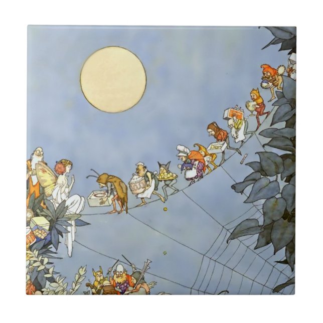 “ The Fairies Birthday” by Heath Robinson Ceramic Tile (Front)