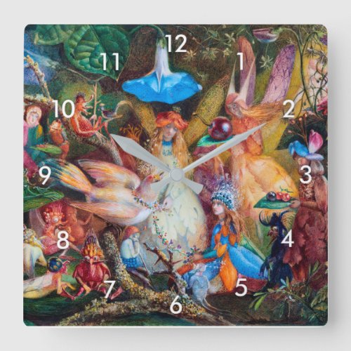 The Fairies Favourite John Anster Fitzgerald Square Wall Clock