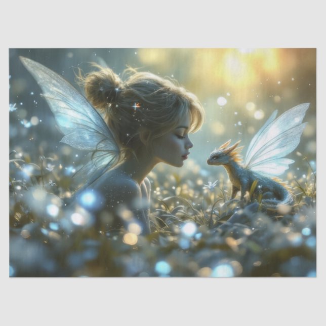 The Fairy and her pet dragon Tissue Paper (Front)