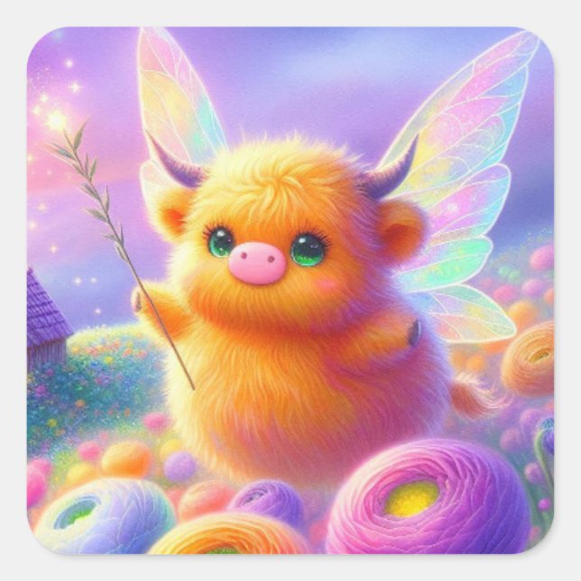 The Fairy Collection: Highland Cow Stickers (Front)