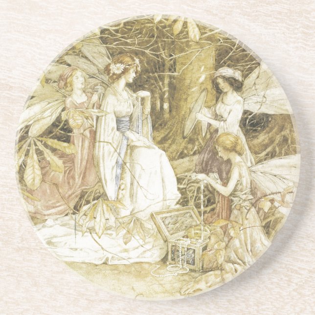 The Fairy Jewels Sandstone Coaster (Front)