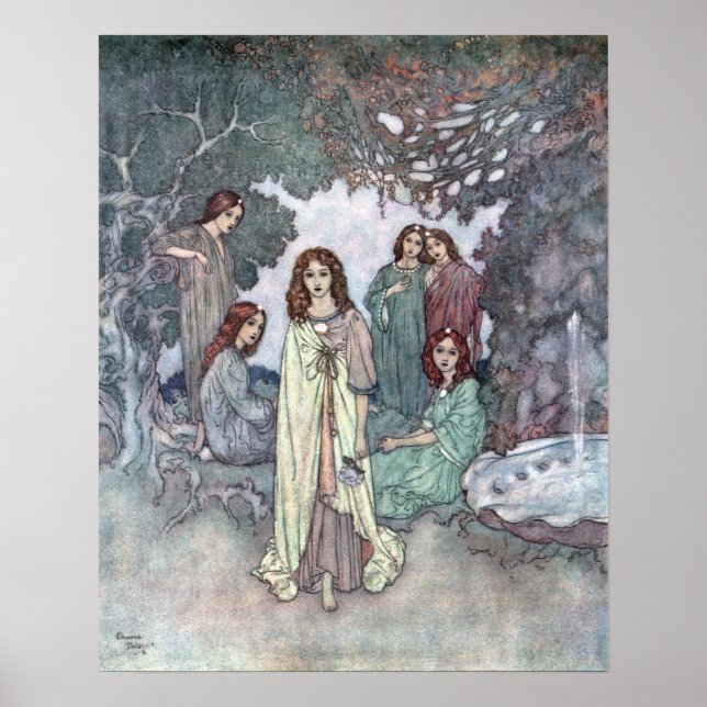The Fairy of the Garden by Edmund Dulac Poster (Front)