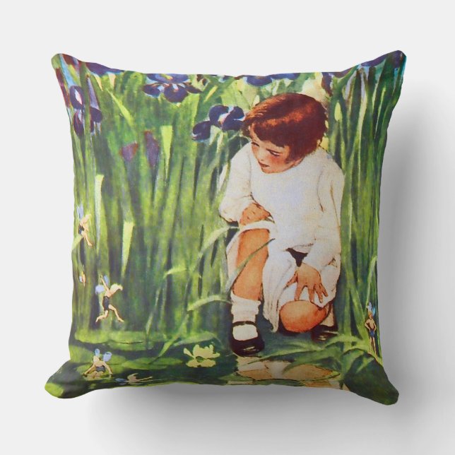 The Fairy Picnic Jessie Willcox Smith Fine Art Throw Pillow (Front)