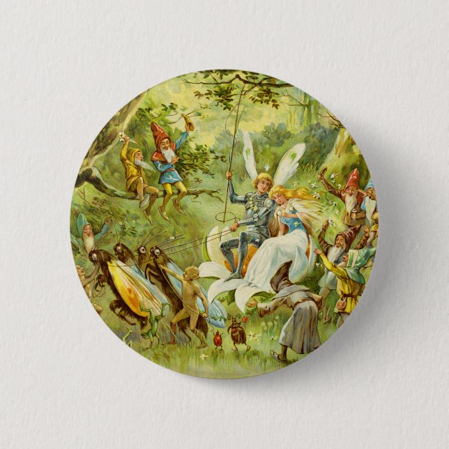 The Fairy Prince and Thumbelina Pinback Button (Front)