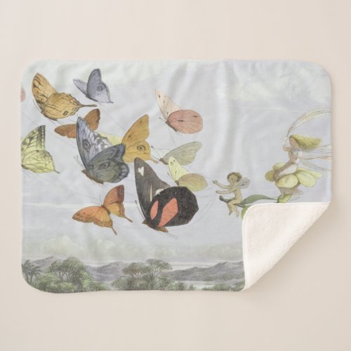 The Fairy Queens Carriage  Elf World Sherpa Blanket