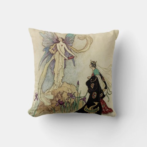 The Fairy There Welcomed Her Majesty Throw Pillow