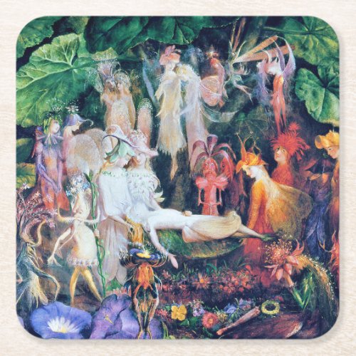 The Fairys Funeral John Anster Fitzgerald Square Paper Coaster