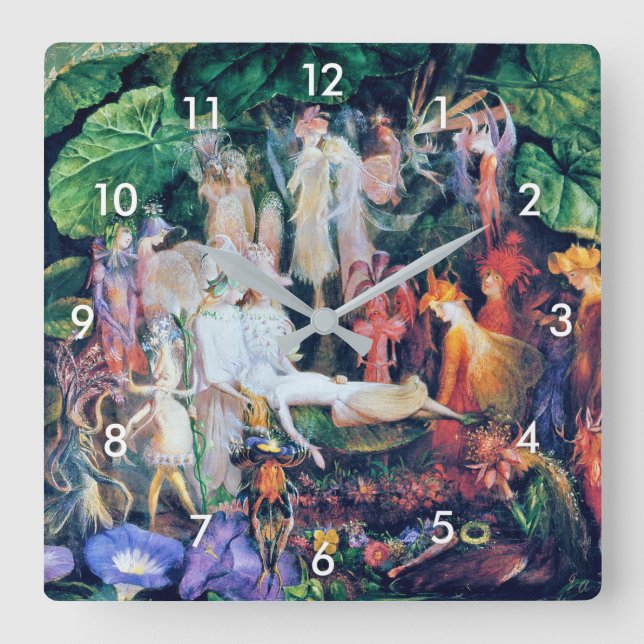 The Fairy's Funeral, John Anster Fitzgerald Square Wall Clock (Front)