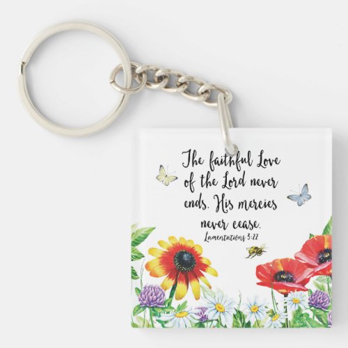 The Faithful Love of the Lord Never Ends Keychain