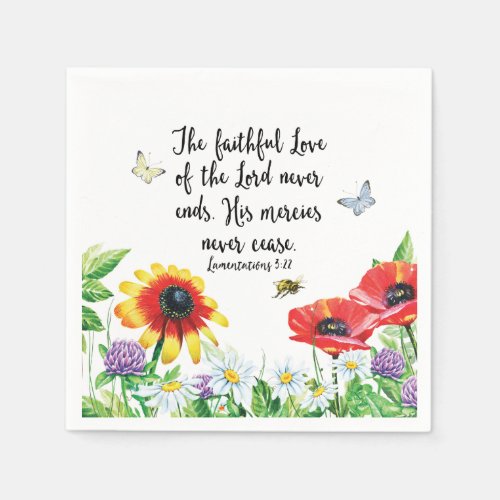 The Faithful Love of the Lord Never Ends Paper Napkins