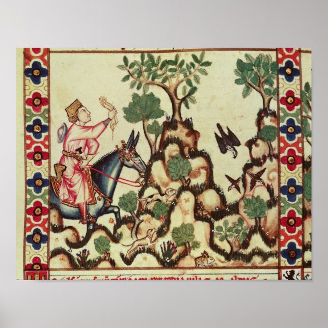 The Falcon Hunt, from the manuscript Poster (Front)