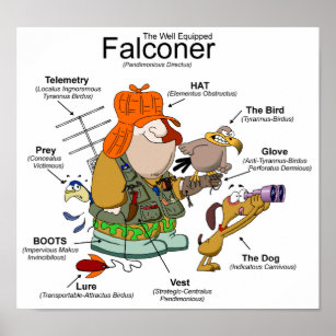 The Falconer Cartoon Poster