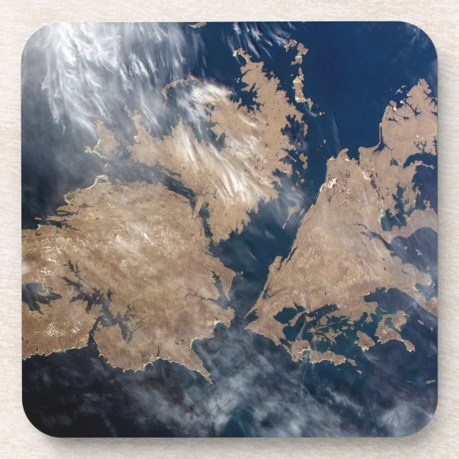 The Falkland Islands (Islas Malvinas). Beverage Coaster (Front)