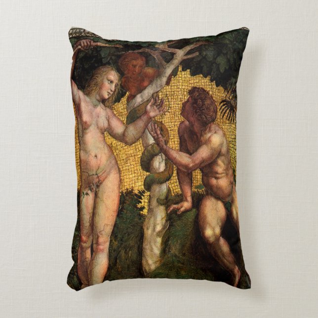 The Fall - Adam and Eve by Raphael Sanzio Accent Pillow (Front(Vertical))