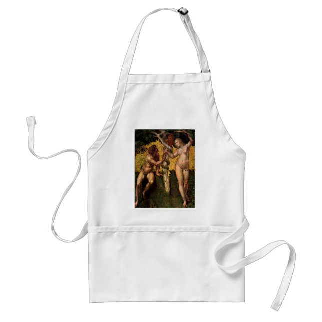 The Fall - Adam and Eve by Raphael Sanzio Adult Apron (Front)