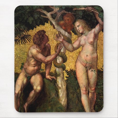 The Fall _ Adam and Eve by Raphael Sanzio Mouse Pad