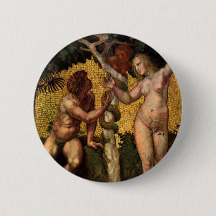 The Fall - Adam and Eve by Raphael Sanzio Pinback Button