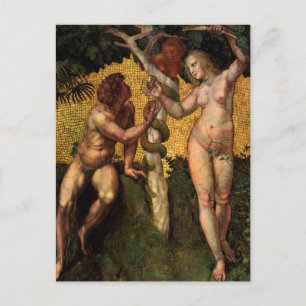 The Fall - Adam and Eve by Raphael Sanzio Postcard
