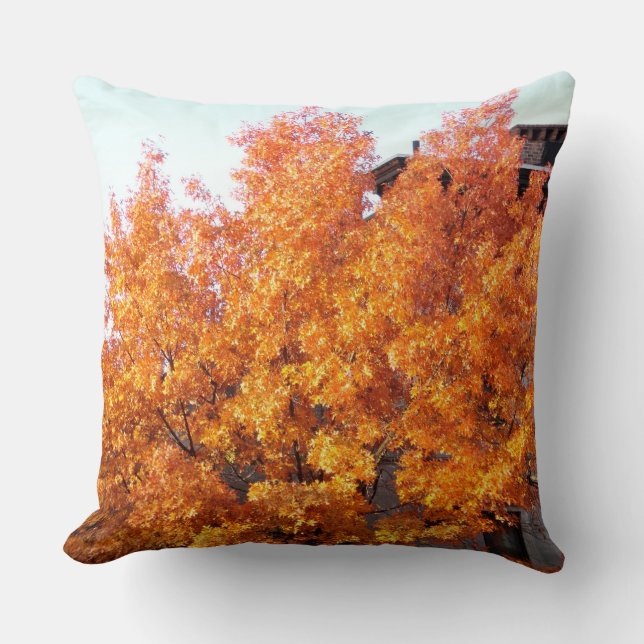 The Fall Harlem Tree Throw Pillow (Front)