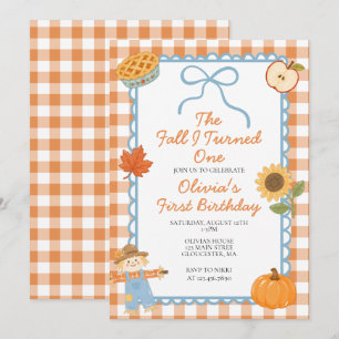 The Fall I Turned One Autumn 1st birthday Invitation