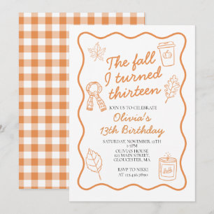 The Fall I Turned Thirteen Autumn 13th Birthday Invitation