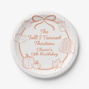The Fall I Turned Thirteen Autumn 13th  Birthday Paper Plates