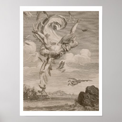 The Fall of Icarus, 1731 (engraving) Poster | Zazzle