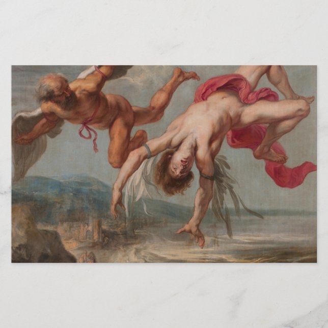 The Fall of Icarus (by Jacob Peter Gowy) Stationery (Front)
