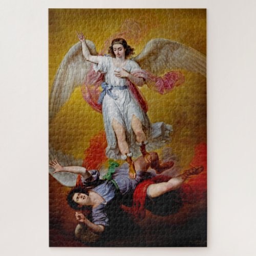 The fall of Lucifer by Antonio Maria Esquivel Jigsaw Puzzle